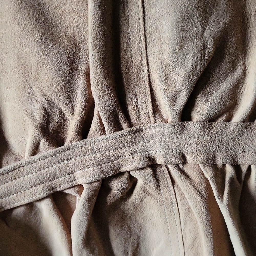 Tan Suede Button-Front Jacket - image 5